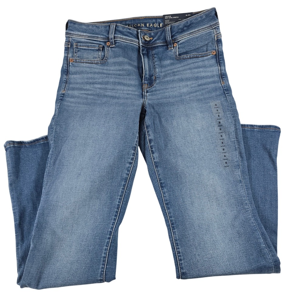 NWT American Eagle Kick Boot Low Rise Next Level Stretch Jean 8 Short 29W Indigo